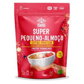 Mic dejun cu ovaz si fructe de padure rosii, fara zahar, extra proteine, eco-bio, 360 g,  Iswari