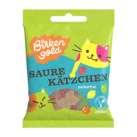 Jeleuri din fructe cu xilitol in forma de pisicute, 50 g, Birkengold