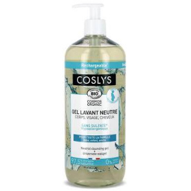 Gel de dus pentru ten, maini, corp si par, pentru toata familia, fara parfum, eco-bio, 1000 ml, Coslys