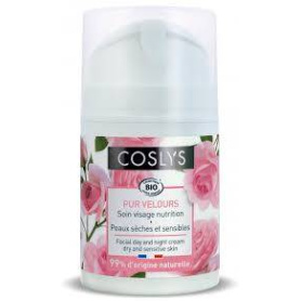Crema hidratanta pentru zi si noapte, ten uscat si sensibil, cu trandafiri, eco-bio, 50 ml, Coslys
