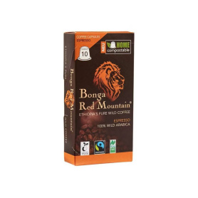 Capsule de cafea nespresso 100% arabica Ethiopia Pure Wild Coffee, eco-bio si fairtrade, 10 bucati, Bonga Red Mountain