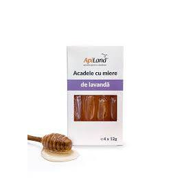 Acadele cu miere de lavanda, 4 x 12 g, Apiland
