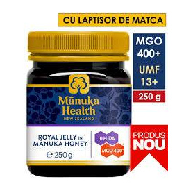 Laptisor de matca pur in Miere de Manuka, MGO 400 +, 265 g, Manuka Health NZ