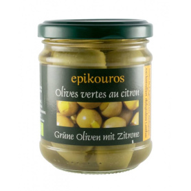 Masline verzi umplute cu lamaie, eco-bio, 190 g, Epikouros