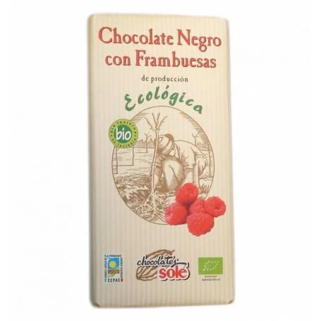 CIOCOLATA NEAGRA 56%, CU ZMEURA - eco-bio 100g - Sole