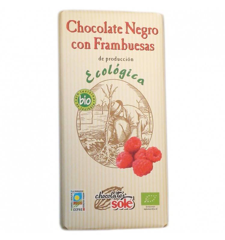 Ciocolata neagra 56%, cu zmeura - eco-bio 100g - sole