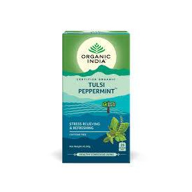 Ceai Tulsi Menta, Amestec Adaptogen Reimprospatant, eco-bio, 25 plicuri, Organic India