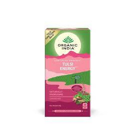 Ceai Tulsi Energy, Amestec Adaptogen Energizant Natural, eco-bio, 25 plicuri, Organic India