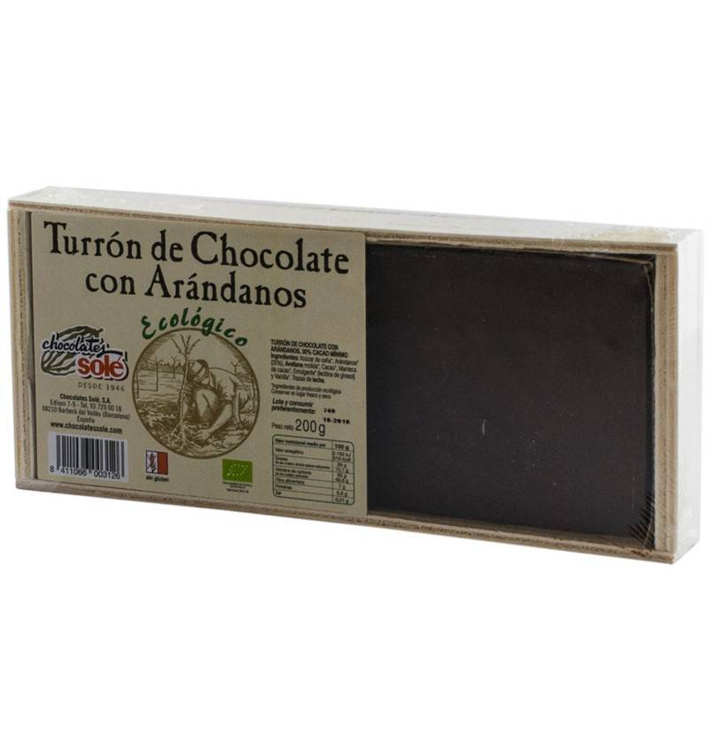 Ciocolata turron cu afine negre, 30% cacao - eco-bio 200g - sole