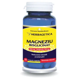 MAGNEZIU BISGLICINAT – 900 mg, 30 capsule, Herbagetica