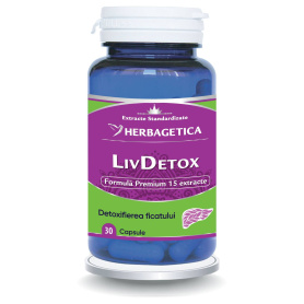 LIVDETOX - detoxificant al ficatului, 30 capsule, Herbagetica
