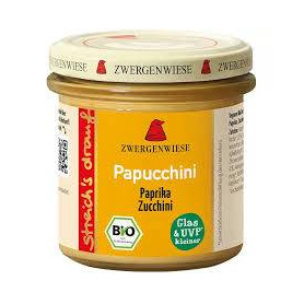 Crema tartinabila vegetala Papucchini cu ardei si zucchini, eco-bio, 135 g, Zwergenwiese