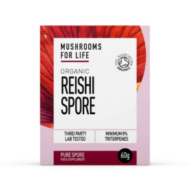 Organic Reishi Spore Powder, 1000 mg, 60 grame, MushroomsForLife